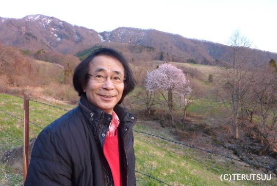俳優佐藤輝 西蔵王放牧場の大山桜